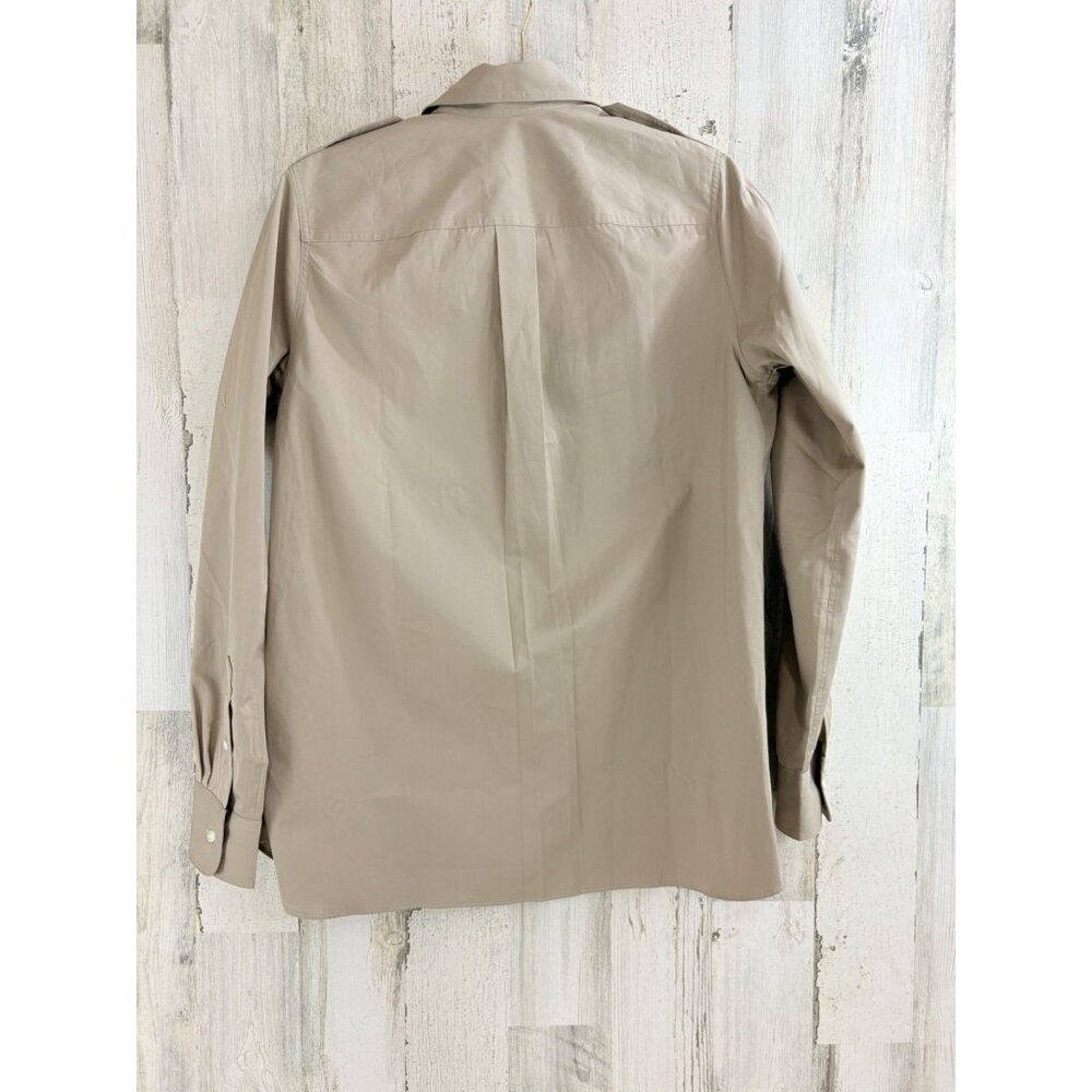 Ann Mashburn Safari Shirt Sz M Khaki Tan Button Down - Picture 11 of 15